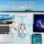 Transparent Wireless, Bluetooth 3 Mode Silent Mouse