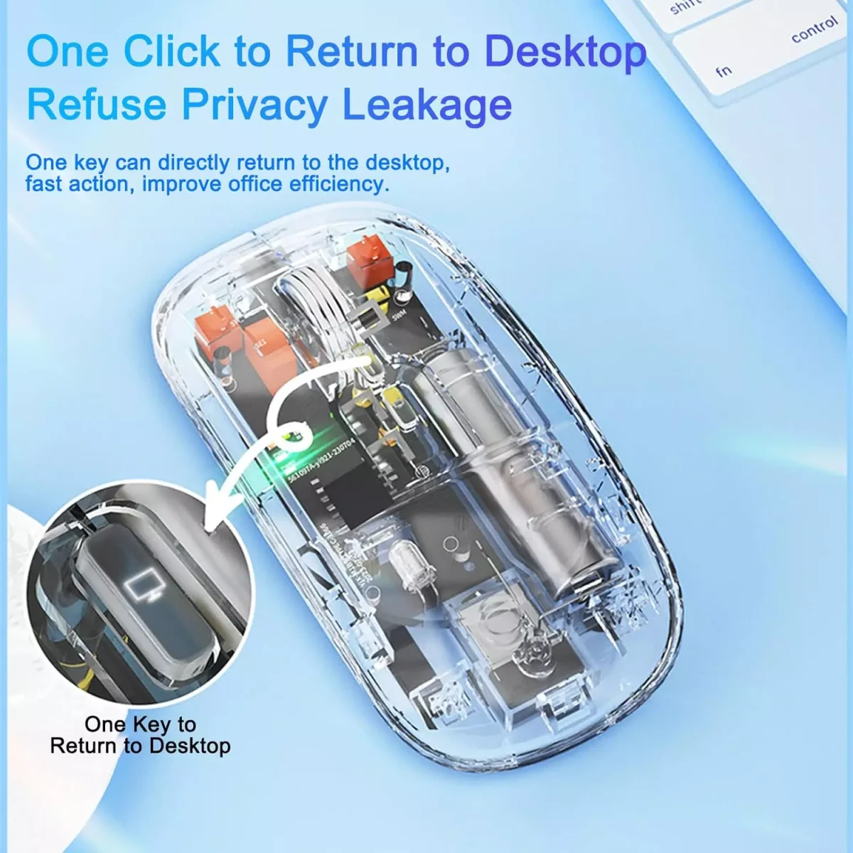Transparent Wireless Bluetooth Silent Mouse