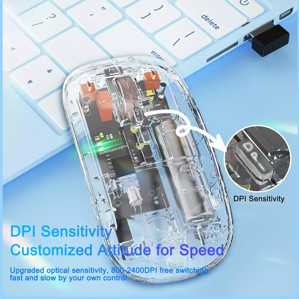 Transparent Wireless Bluetooth Silent Mouse