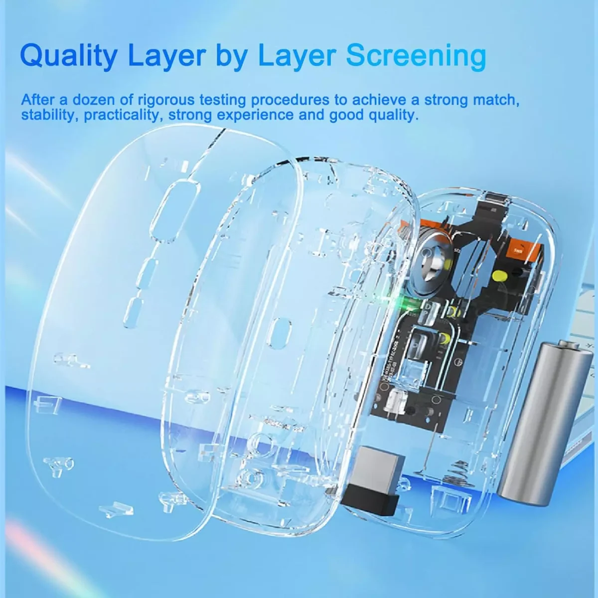 Transparent Wireless Bluetooth Silent Mouse