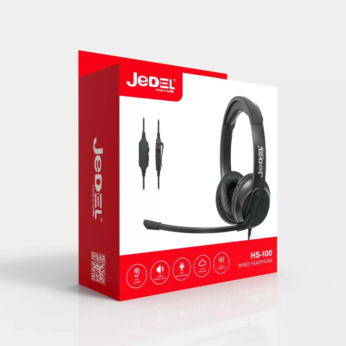JEDEL HS-100 USB Headset - Noise Cancelling Microphone - In-Line Volume Control - Mic On/off Switch