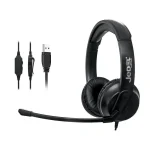 JEDEL HS-100 USB Headset - Noise Cancelling Microphone - In-Line Volume Control - Mic On/off Switch