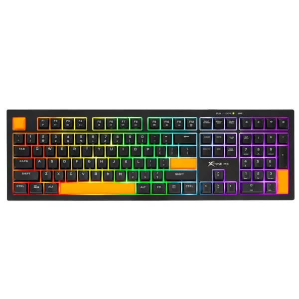 XTRIKE ME KB512 Gaming Keyboard - mechanical feeling - Rainbow LED Lighting (Black Orange)