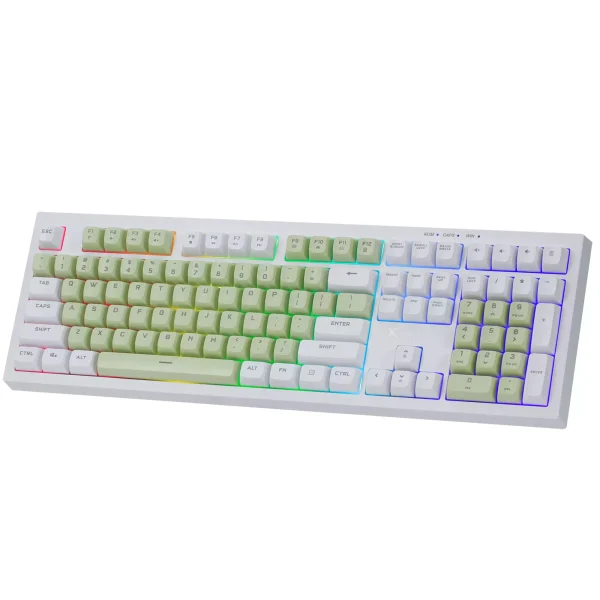 XTRIKE ME KB512 Gaming Keyboard - mechanical feeling - Rainbow LED Lighting (Green White)
