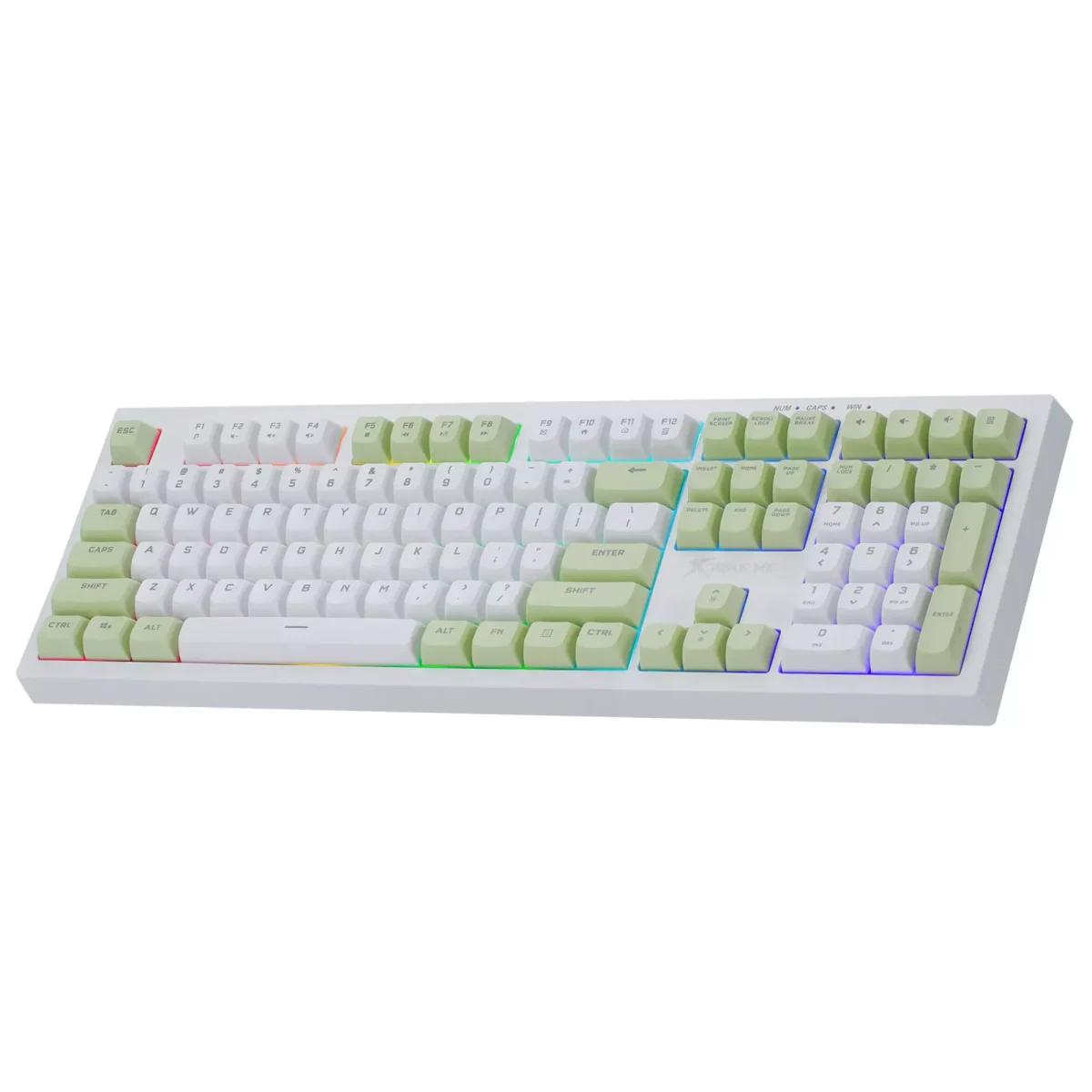 XTRIKE ME KB512 Gaming Keyboard - mechanical feeling - Rainbow LED Lighting (White Green)