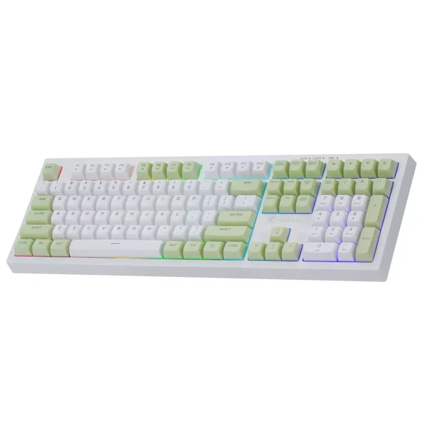 XTRIKE ME KB512 Gaming Keyboard - mechanical feeling - Rainbow LED Lighting (White Green)