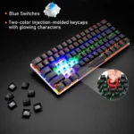 AJAZZ NACODEX AK33 Bluetooth & Wired Mechanical Keyboard, Rainbow LED Backlit, Blue Switch
