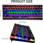 AJAZZ NACODEX AK33 Bluetooth & Wired Mechanical Keyboard, Rainbow LED Backlit, Blue Switch