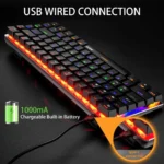 AJAZZ NACODEX AK33 Bluetooth & Wired Mechanical Keyboard, Rainbow LED Backlit, Blue Switch