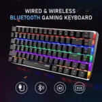 AJAZZ NACODEX AK33 Bluetooth & Wired Mechanical Keyboard, Rainbow LED Backlit, Blue Switch