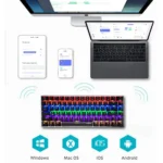 AJAZZ NACODEX AK33 Bluetooth & Wired Mechanical Keyboard, Rainbow LED Backlit, Blue Switch