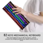 AJAZZ NACODEX AK33 Bluetooth & Wired Mechanical Keyboard, Rainbow LED Backlit, Blue Switch