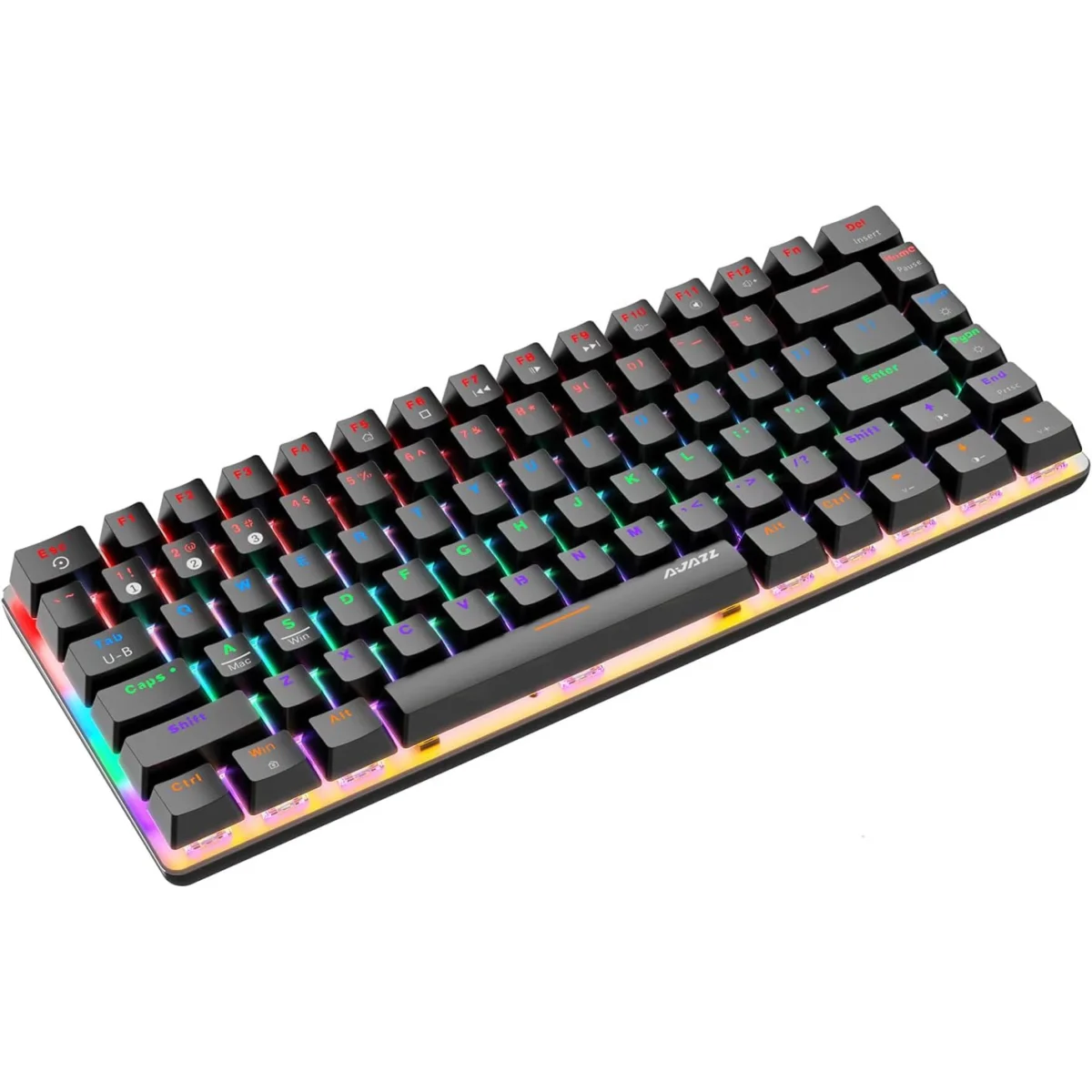 AJAZZ NACODEX AK33 Bluetooth & Wired Mechanical Keyboard, Rainbow LED Backlit, Blue Switch