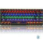 AJAZZ NACODEX AK33 Bluetooth & Wired Mechanical Keyboard, Rainbow LED Backlit, Blue Switch