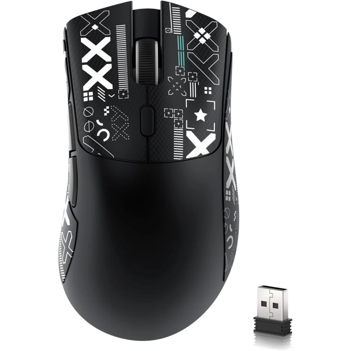 ATTACK SHARK R1 Tri-Mode (Wireless 2.4GWiredBT5.2) Gaming Mouse, ,55g Lightweight,18K DPI Optical Sensor (Black)