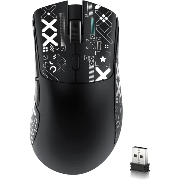 ATTACK SHARK R1 Tri-Mode (Wireless 2.4GWiredBT5.2) Gaming Mouse, ,55g Lightweight,18K DPI Optical Sensor (Black)