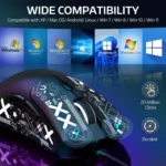 ATTACK SHARK R1 Tri-Mode (Wireless 2.4GWiredBT5.2) Gaming Mouse, ,55g Lightweight,18K DPI Optical Sensor (Black)