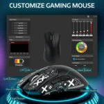 ATTACK SHARK R1 Tri-Mode (Wireless 2.4GWiredBT5.2) Gaming Mouse, ,55g Lightweight,18K DPI Optical Sensor (Black)