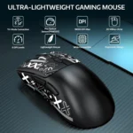 ATTACK SHARK R1 Tri-Mode (Wireless 2.4GWiredBT5.2) Gaming Mouse, ,55g Lightweight,18K DPI Optical Sensor (Black)