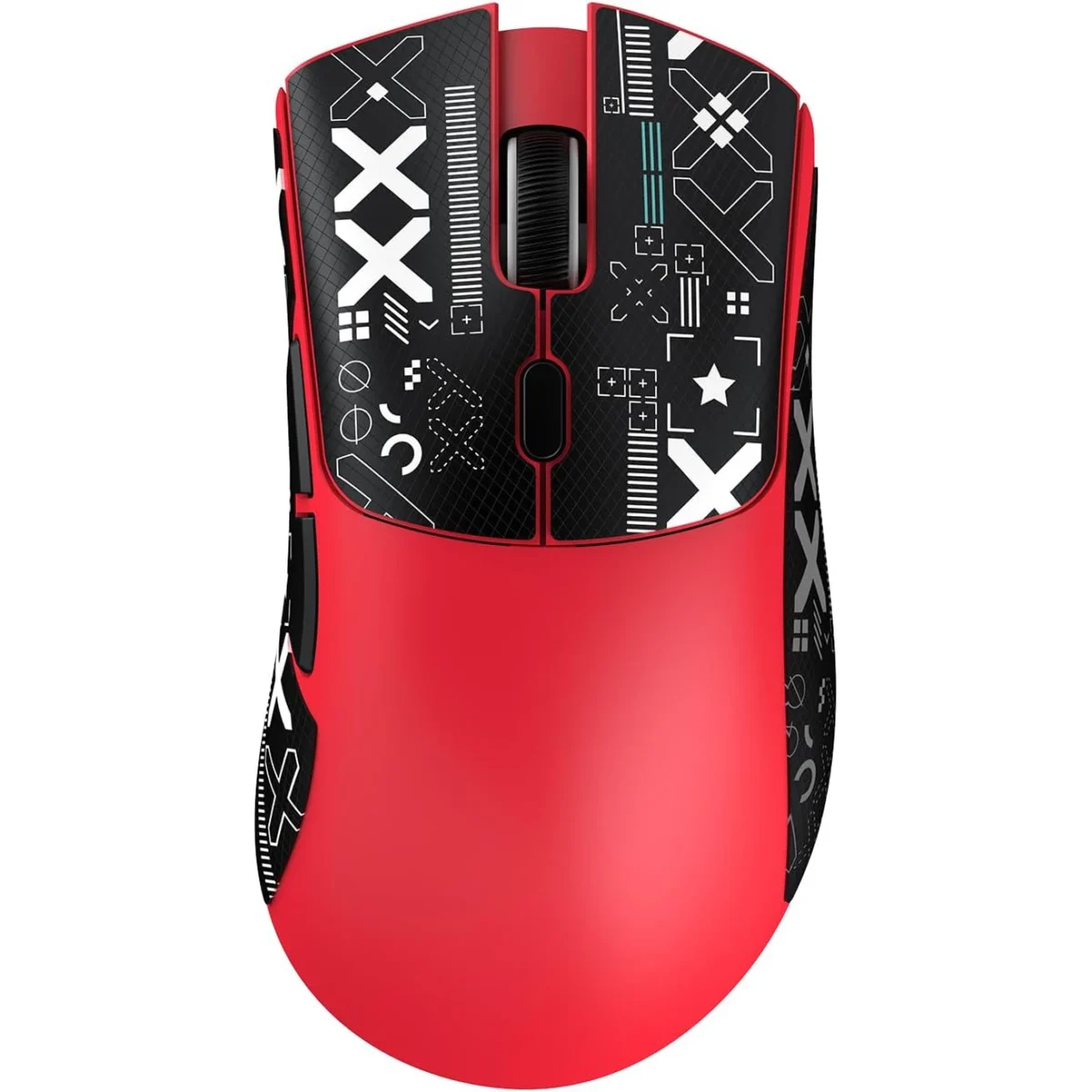 ATTACK SHARK R1 Tri-Mode (Wireless 2.4GWiredBT5.2) Gaming Mouse, ,55g Lightweight,18K DPI Optical Sensor (Red)