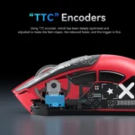 ATTACK SHARK R1 Tri-Mode (Wireless 2.4GWiredBT5.2) Gaming Mouse, ,55g Lightweight,18K DPI Optical Sensor (Red)