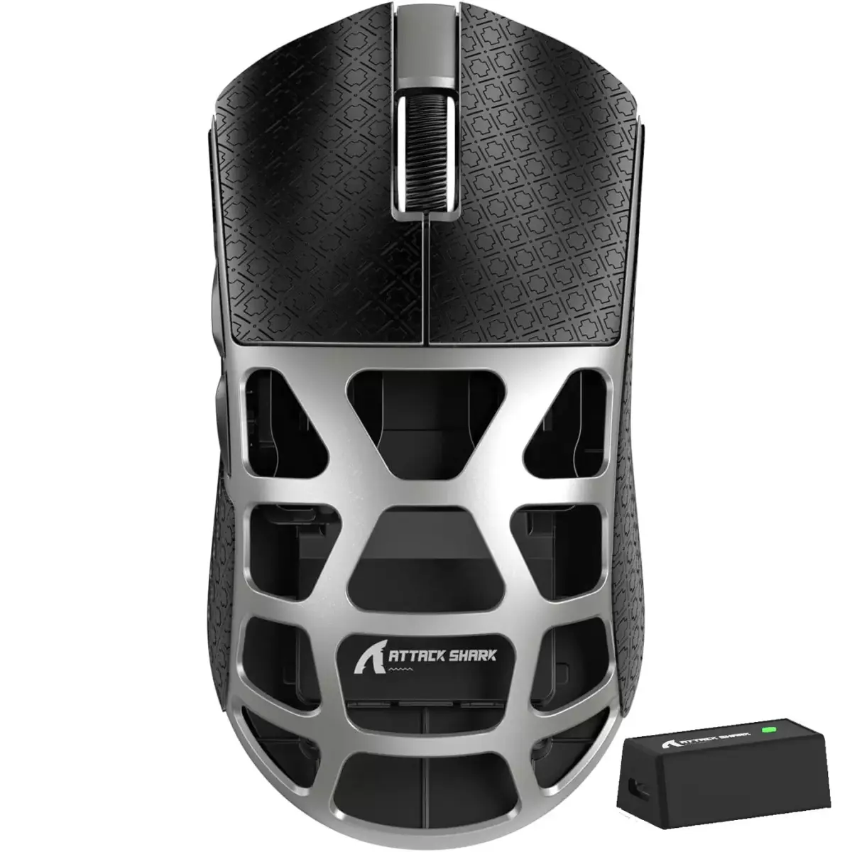 ATTACK SHARK R3 46g Superlight Magnesium Alloy Wireless,Bluetooth & Wired Gaming Mouse, 8KHz Polling Rate, PAW3395 26K DPI Sensor Programmable With Griptape (Grey)
