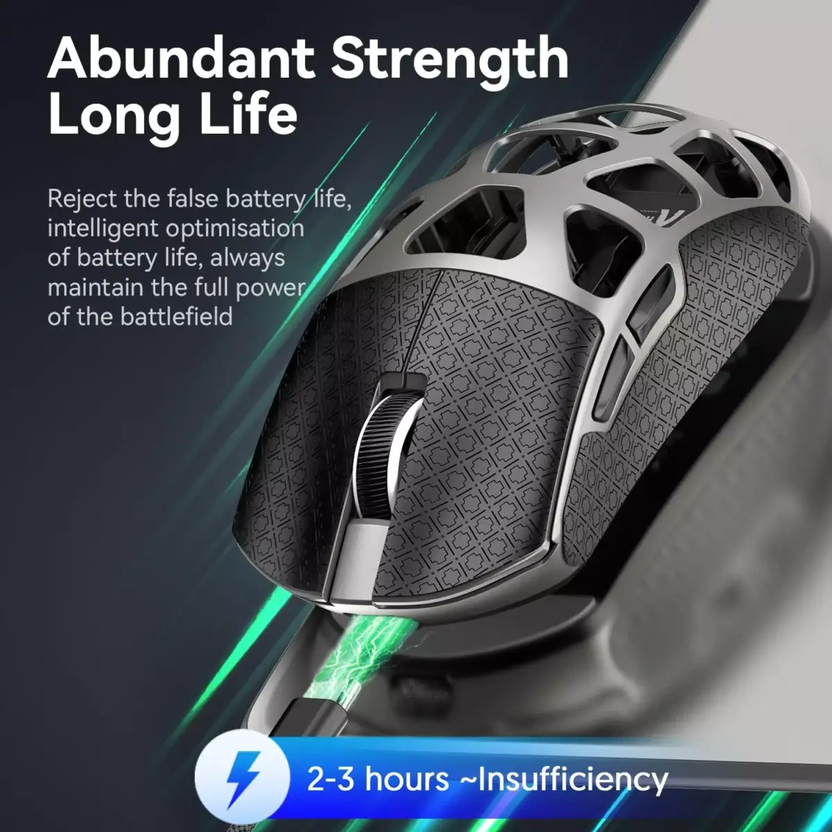 ATTACK SHARK R3 46g Superlight Magnesium Alloy Wireless,Bluetooth & Wired Gaming Mouse, 8KHz Polling Rate, PAW3395 26K DPI Sensor Programmable With Griptape (Grey)