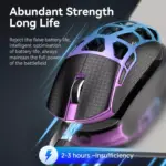 ATTACK SHARK R3 46g Superlight Magnesium Alloy Wireless,Bluetooth & Wired Gaming Mouse, 8KHz Polling Rate, PAW3395 26K DPI Sensor Programmable With Griptape (Purple)