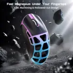 ATTACK SHARK R3 46g Superlight Magnesium Alloy Wireless,Bluetooth & Wired Gaming Mouse, 8KHz Polling Rate, PAW3395 26K DPI Sensor Programmable With Griptape (Purple)