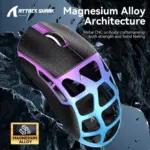 ATTACK SHARK R3 46g Superlight Magnesium Alloy Wireless,Bluetooth & Wired Gaming Mouse, 8KHz Polling Rate, PAW3395 26K DPI Sensor Programmable With Griptape (Purple)