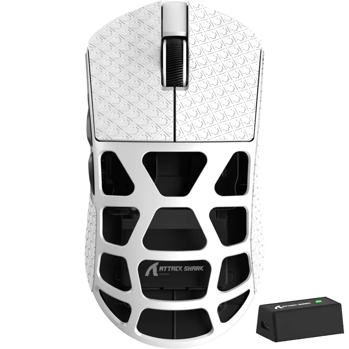 ATTACK SHARK R3 46g Superlight Magnesium Alloy Wireless,Bluetooth & Wired Gaming Mouse, 8KHz Polling Rate, PAW3395 26K DPI Sensor Programmable With Griptape (Silver)