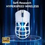 ATTACK SHARK R3 46g Superlight Magnesium Alloy Wireless,Bluetooth & Wired Gaming Mouse, 8KHz Polling Rate, PAW3395 26K DPI Sensor Programmable With Griptape (Silver)