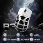 ATTACK SHARK R3 46g Superlight Magnesium Alloy Wireless,Bluetooth & Wired Gaming Mouse, 8KHz Polling Rate, PAW3395 26K DPI Sensor Programmable With Griptape (Silver)