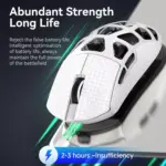 ATTACK SHARK R3 46g Superlight Magnesium Alloy Wireless,Bluetooth & Wired Gaming Mouse, 8KHz Polling Rate, PAW3395 26K DPI Sensor Programmable With Griptape (Silver)