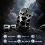 ATTACK SHARK R3 46g Superlight Tri Mode BT/Wireless 2.4Ghz/Wired Gaming Mouse, Magnesium Alloy, PAW3395 26K DPI Sensor, 8000Hz Wireless Polling Rate (Grey)