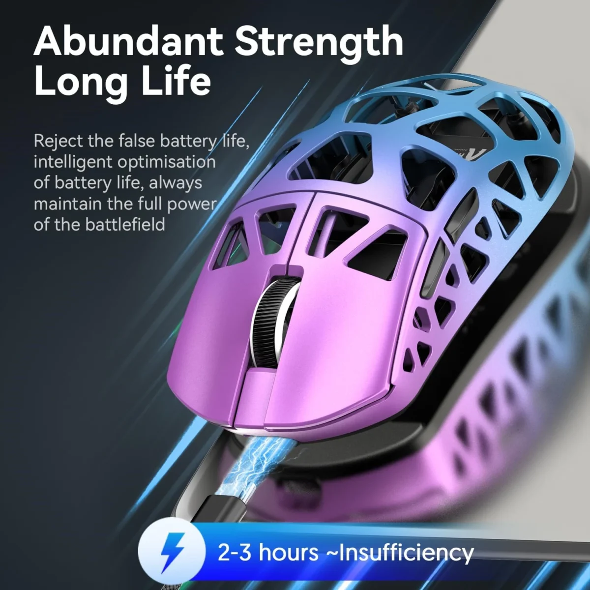 ATTACK SHARK R3 46g Superlight Tri Mode BT/Wireless 2.4Ghz/Wired Gaming Mouse, Magnesium Alloy, PAW3395 26K DPI Sensor, 8000Hz Wireless Polling Rate (Purple)