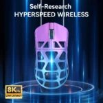 ATTACK SHARK R3 46g Superlight Tri Mode BT/Wireless 2.4Ghz/Wired Gaming Mouse, Magnesium Alloy, PAW3395 26K DPI Sensor, 8000Hz Wireless Polling Rate (Purple)