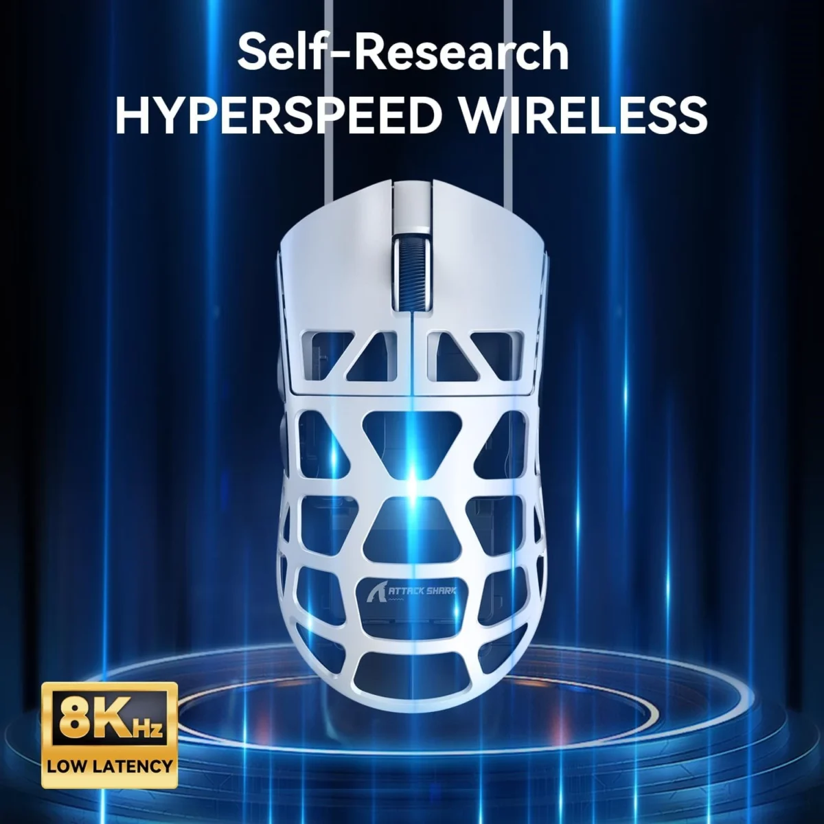 ATTACK SHARK R3 46g Superlight Tri Mode BT/Wireless 2.4Ghz/Wired Gaming Mouse, Magnesium Alloy, PAW3395 26K DPI Sensor, 8000Hz Wireless Polling Rate (Silver)
