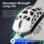ATTACK SHARK R3 46g Superlight Tri Mode BT/Wireless 2.4Ghz/Wired Gaming Mouse, Magnesium Alloy, PAW3395 26K DPI Sensor, 8000Hz Wireless Polling Rate (Silver)