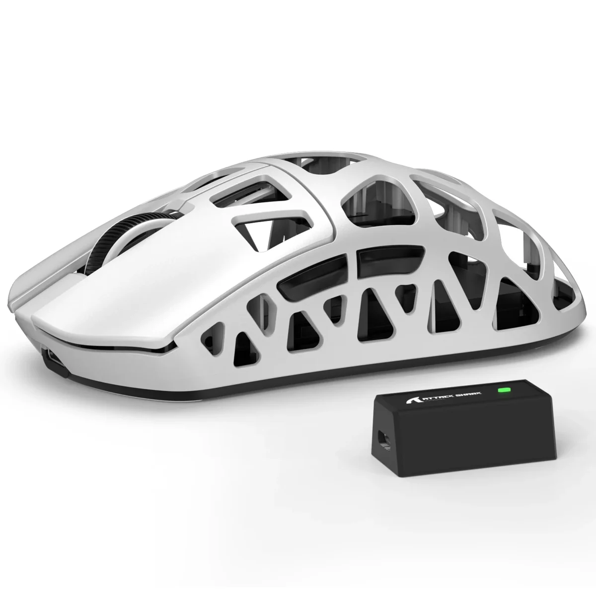 ATTACK SHARK R3 46g Superlight Tri Mode BT/Wireless 2.4Ghz/Wired Gaming Mouse, Magnesium Alloy, PAW3395 26K DPI Sensor, 8000Hz Wireless Polling Rate (Silver)