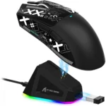 ATTACK SHARK X11 Lightweight Tri-Mode Wireless 2.4G/USB-C Wired/BT Gaming Mouse with RGB Charging Dock ,22K DPI,PAW3311 Optical Sensor (Black)