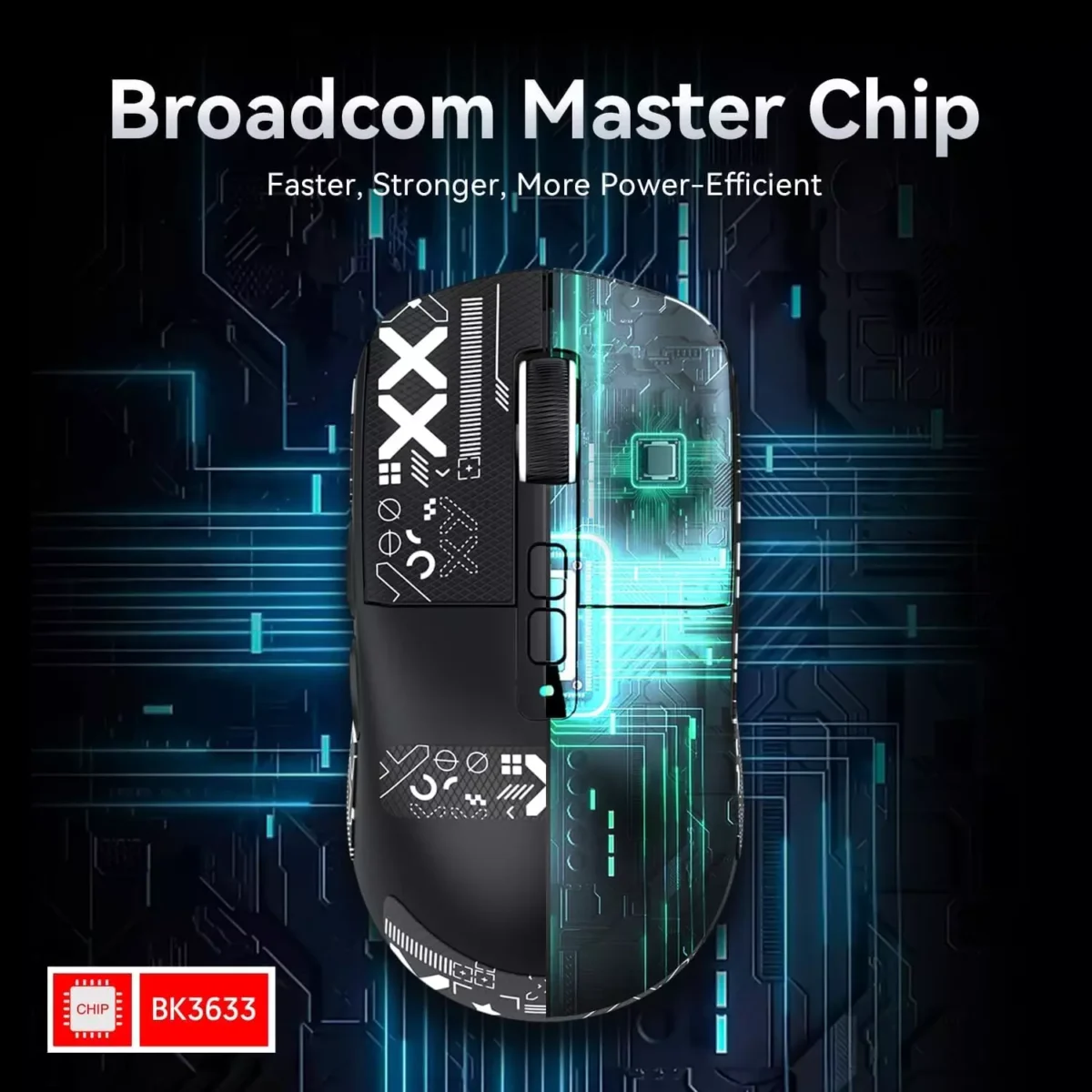 ATTACK SHARK X6 Tri-Mode WiredWireless 2.4GHzBT5.2Gaming Mouse with RGB Backlight Charging Base, 26K DPI, PAW3395 Optical Sensor Lightweight 49G (Black)