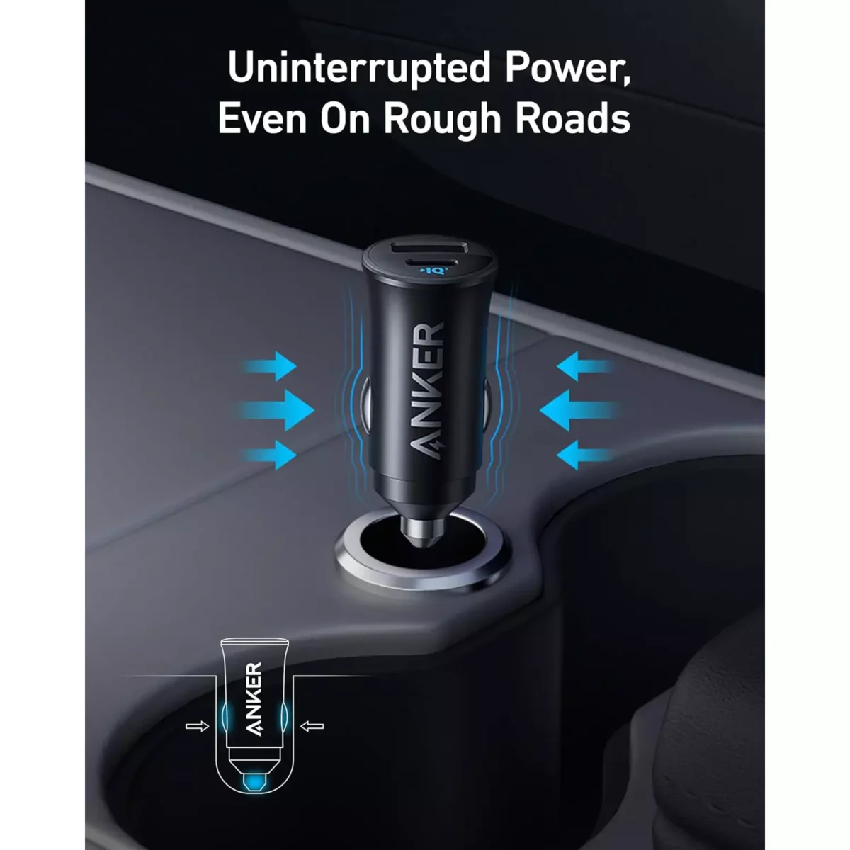 Anker USB-C Car Charger 30W 2-Port Type-C Car Adapter, PowerIQ 3.0,