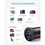 Anker USB-C Car Charger 30W 2-Port Type-C Car Adapter, PowerIQ 3.0,