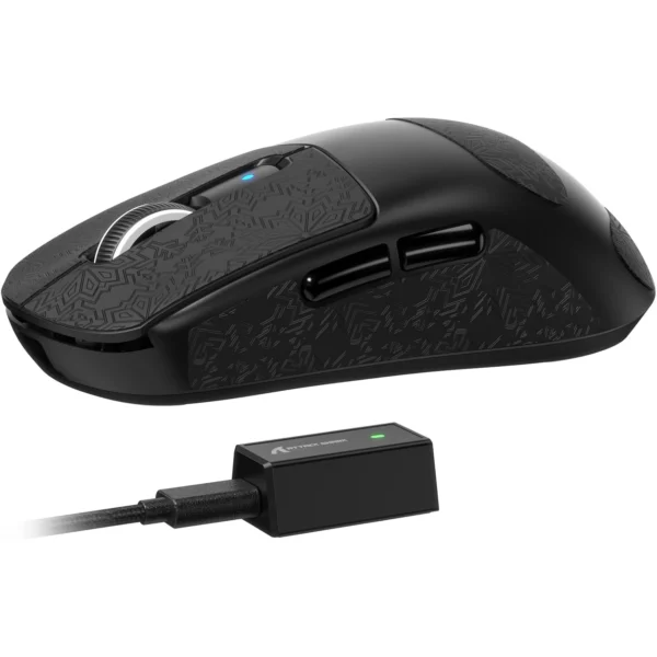 Attack Shark R6 Tri-mode Wireless 2.4G/Bluetooth/wired Gaming Mouse, 42K DPl PAW 3950Max Sensor Nordic 52480, 8KHz Polling, OMRON Optical Switch Ultralight 39g (Black)