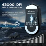 Attack Shark R6 Tri-mode Wireless 2.4G/Bluetooth/wired Gaming Mouse, 42K DPl PAW 3950Max Sensor Nordic 52480, 8KHz Polling, OMRON Optical Switch Ultralight 39g (Black)