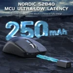 Attack Shark R6 Tri-mode Wireless 2.4G/Bluetooth/wired Gaming Mouse, 42K DPl PAW 3950Max Sensor Nordic 52480, 8KHz Polling, OMRON Optical Switch Ultralight 39g (Black)