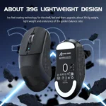 Attack Shark R6 Tri-mode Wireless 2.4G/Bluetooth/wired Gaming Mouse, 42K DPl PAW 3950Max Sensor Nordic 52480, 8KHz Polling, OMRON Optical Switch Ultralight 39g (Black)