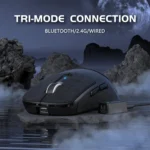 Attack Shark R6 Tri-mode Wireless 2.4G/Bluetooth/wired Gaming Mouse, 42K DPl PAW 3950Max Sensor Nordic 52480, 8KHz Polling, OMRON Optical Switch Ultralight 39g (Black)