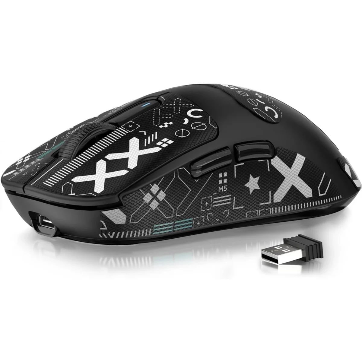 Attack Shark X3 Tri-modes Wireless 2.4Ghz, Wired, BT5.0 Gaming Mouse, 49g Lightweight Triple Mode Ergonomic Computer Mouse, PAW3395 26K DPI Sensor, 200h Battery Life, (Black)